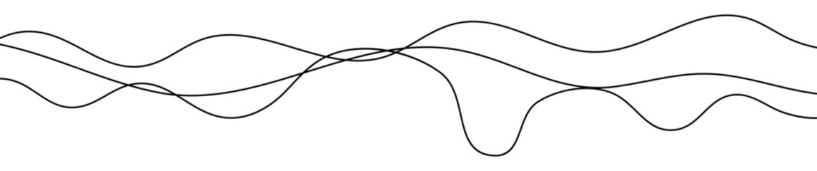 Poster - Thin curved wavy lines