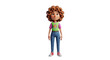 © fisik - A 3D rendered cartoon figure of a woman with curly brown hair, smiling.