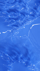 Poster - Shiny blue abstract texture resembling liquid surface with light reflections and organic distortion