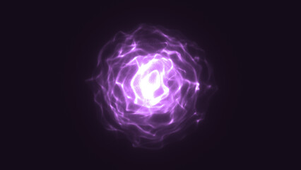 Poster - Centralized glowing core radiating vibrant purple light in a fluid, organic pattern