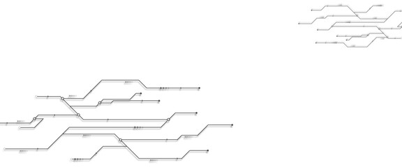 Poster - Abstract digital technology futuristic internet network speed connection white and black background. Technology background with crossed lines and dots.