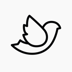 Poster - Dove outline flat icon vector