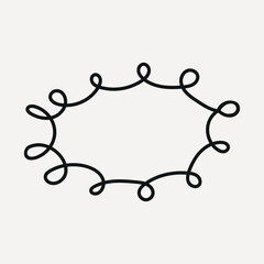 Poster - Minimalist line art with looping curves forming an oval shape, element vector