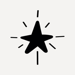 Poster - Minimalist star with radiating lines vector