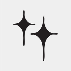 Poster - Minimalist black sparkle icons vector