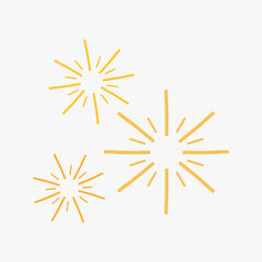 Poster - Yellow starburst fireworks illustration vector