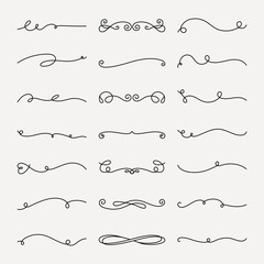 Aufkleber - vector set. elegant swirls and decorative lines, perfect for invitations. curved lines and swirls ad