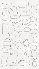 Poster - Collection of speech bubbles in various shapes. Speech bubbles for comics, speech bubbles for dialogue, speech bubbles for creative designs. Message illustration vector.