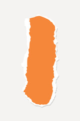 Poster - Abstract orange shape with torn paper edges on a light background, element vector