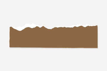 Poster - Brown torn paper strip on a white background, element vector