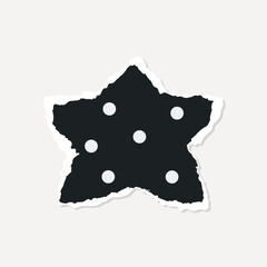 Poster - Black star with white polka dots on a light background, element vector
