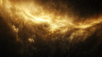 Wall Mural - golden nebula in cosmic space
