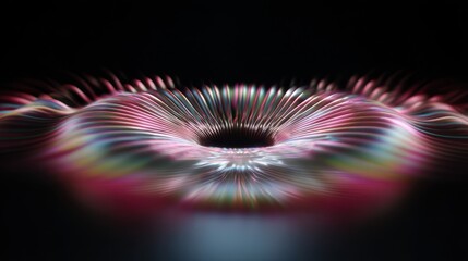 Poster - Abstract visualization of colorful sound waves on smart screen for audio content design