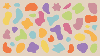 Poster - Colorful abstract shapes in various sizes and forms, featuring vibrant colors like red, blue, green, and yellow. Abstract shapes create a playful, artistic pattern. Colorful shapes, vector set.