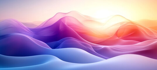 Poster - Abstract Multicolored Vector Background with Flowing Waves and Gradient Colors on Light Backdrop