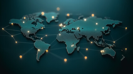 Poster - Global Connectivity Visualization: An ethereal and glowing visual of the globe. A symbol of seamless connection. 