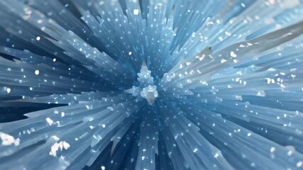 Poster - Explosive Ice Particle Burst in Cool Blue Tones Creating a Stunning Visual Effect