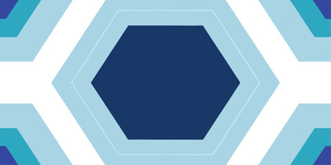 Aufkleber - blue geometric design featuring a branching line leading to a cluster of connected hexagons shapes element a modern, abstract pattern for various uses.