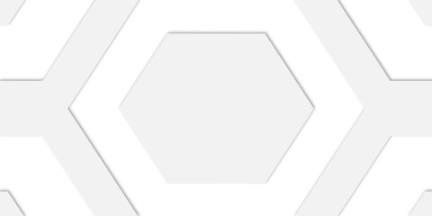 Aufkleber - Geometric white background with hexagon pattern and connecting lines in a modern style nested inside each other in a clean design.