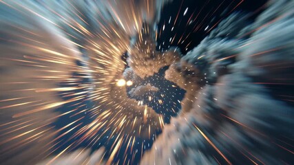 Poster - Dynamic Shockwave Creating Distortion and Impact in a Bouncing Visual Effect