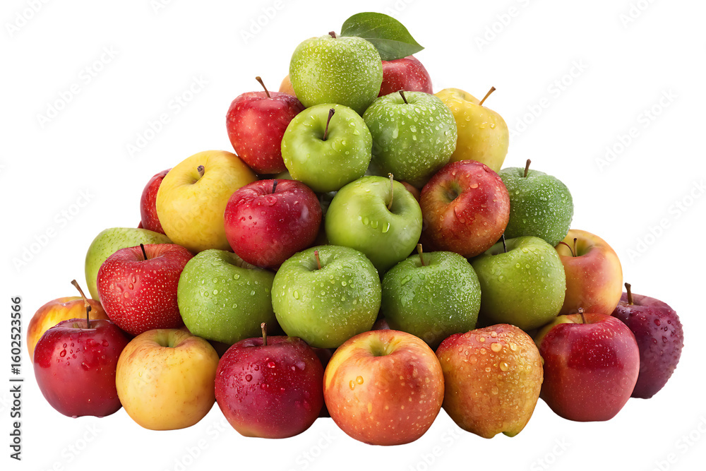 Large pile of mixed colored apples including red, green, and yellow ...
