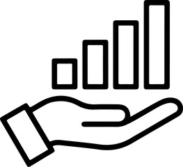 Poster - Hand holding a rising bar graph symbolizing financial growth and positive business trends