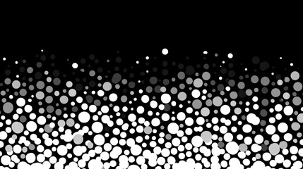 Poster - Black background with gradient white circles in varying sizes  
