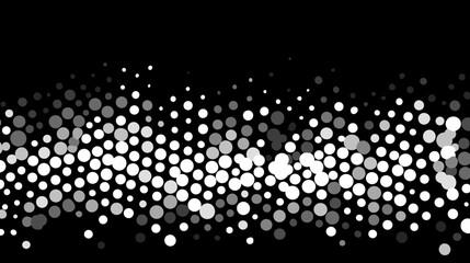 Poster - Abstract circular pattern in grayscale on black background  