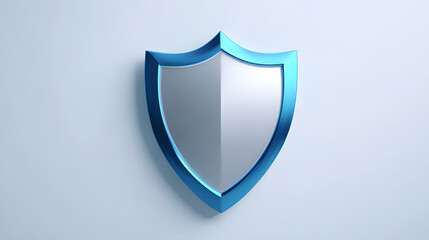 Wall Mural - cyber security safety shield in minimalistic style. 3d vector illustration. white background