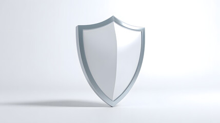 Wall Mural - cyber security safety shield in minimalistic style. 3d vector illustration. white background