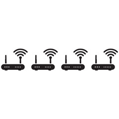 Poster - Wireless internet network connection symbol with Wi-Fi router vector illustration