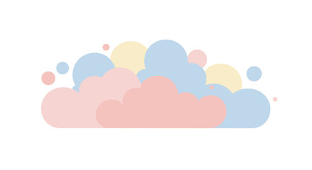 Poster - Soft pastel abstract clouds in pink, blue, and yellow colors  
