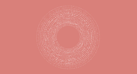 Poster - Abstract circular pattern design on coral background  