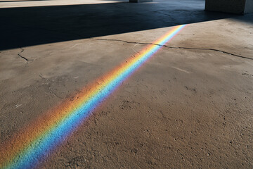 Fototapete - Rainbow Light on Gray Concrete Wall