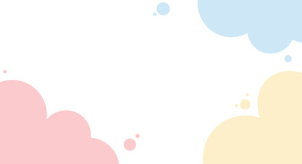 Poster - Soft pastel cloud background with pink, blue, and yellow hues  