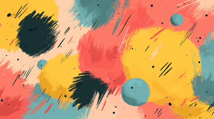 Poster - Abstract colorful background with brush strokes and circular shapes  