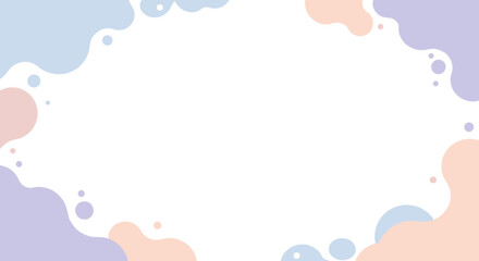 Poster - Abstract colorful fluid shape with pastel colors and blank center  