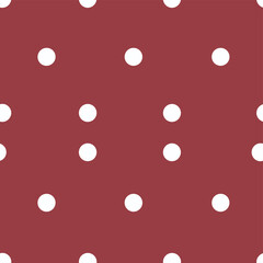 Poster - Red polka dot pattern on solid background in modern style  
