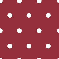 Poster - Polka dot pattern with white dots on burgundy background  