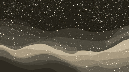 Poster - Abstract night sky landscape with stars and wavy texture  
