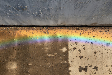 Fototapete - Rainbow Light on Gray Concrete Wall