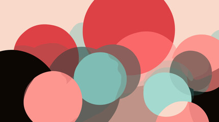Poster - Abstract flat vector background with overlapping circles in various colors  