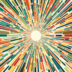 Poster - Colorful flat vector background radiating from center  