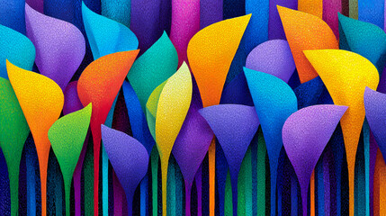 Fototapete - Colorful abstract floral background forming a vibrant and modern design, perfect for wallpapers, posters, and other creative projects