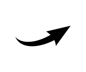Poster - Black arrow icon. Flat style curved arrow sign icon for your website, design, logo vector design and illustration.