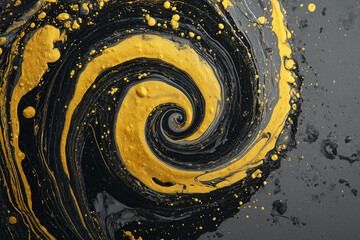 Poster - Abstract Gold And Black Spiral Texture Background