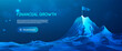 © RDVector - Tech success mountain concept with business growth background and leadership vision. Abstract 3D journey path with arrow climb toward career goals and AI opportunities. Vector illustration.