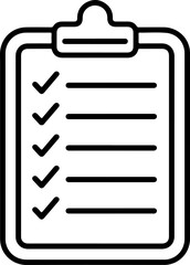 Poster - Simple outline icon of a clipboard with a checklist and completed tasks