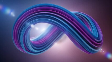 Abstract 3D Loop with Blue and Purple Colors.