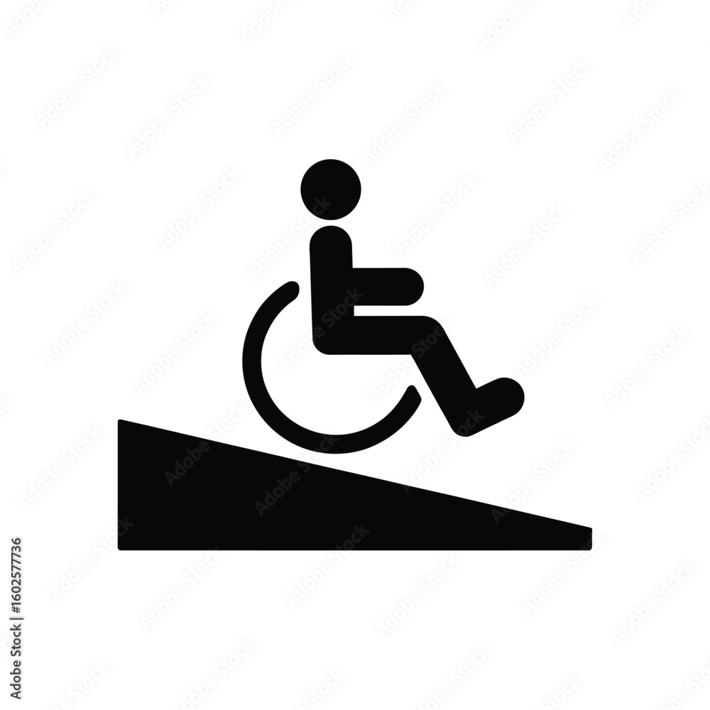 Accessible ramp symbol for wheelchair users Stock Vector | Adobe Stock